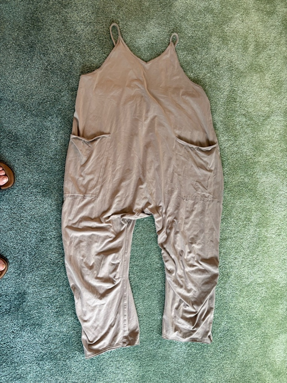 Free People Neutral Taupe Strappy Jumpsuit